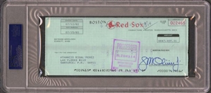 Tony Perez 1982 Boston Red Sox Signed Payroll Check